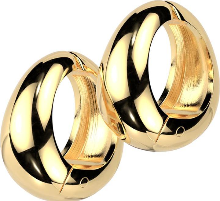 Immagine prodotto Star Piercing Ohrring zum Klappen vergoldet Oval breit klein (senza ottone, Acciaio chirurgico 316L)