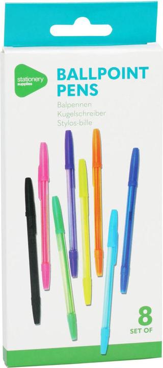 Image du produit Stylo à bille en 8 couleurs, 8 pcs. (Multicolore, 8 x)