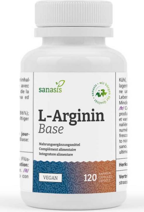 Image du produit Sanasis Gélule de L-Arginine Base (120 pièce(s), Capsules, 119 g)