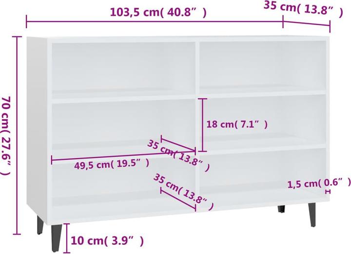 Actual product image VidaXL Lukas (103,5 x 35 x 70 cm)