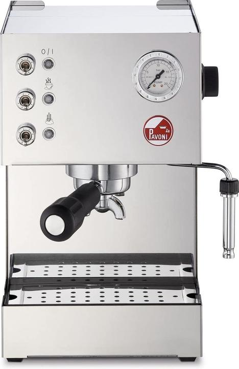 Actual product image La Mer Pavoni piston espressomachine Gran Caffe Steel LPMGCM01EU
