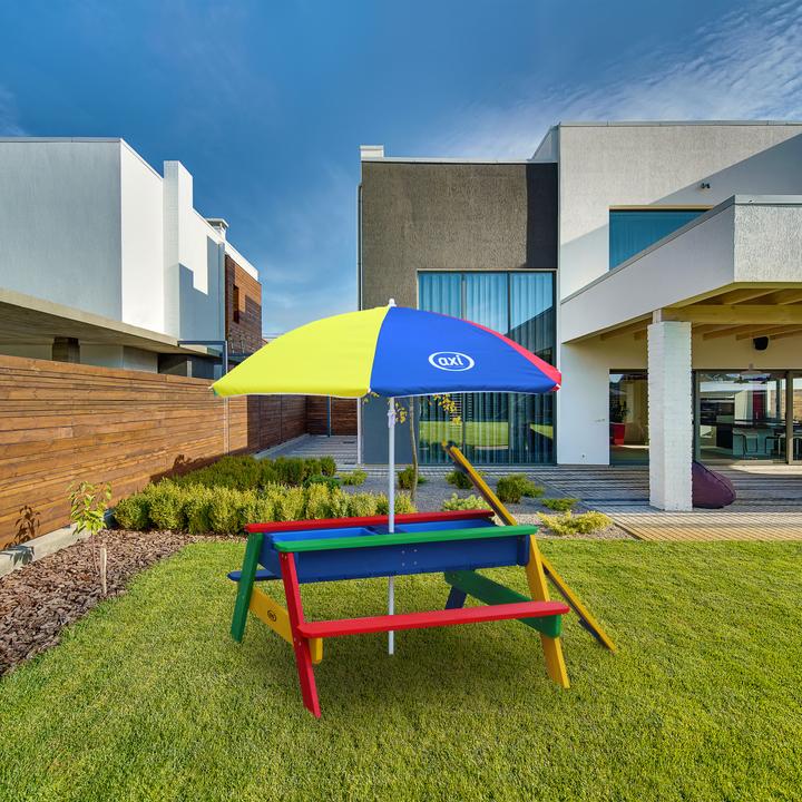 Produktbild Axi Nick Sand & Wasser Picknicktisch Regenbogen - Sonnenschirm Regenbogen