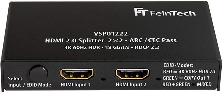 FeinTech HDMI 2.0 Splitter 2 Eingänge 2 Ausgänge