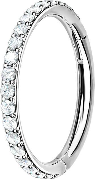 Produktbild Hollywood Body Jewelry Micro Segmentring klappbar silber seitlich Kristalle silber (Chirurgenstahl 316L, ohne Messing)
