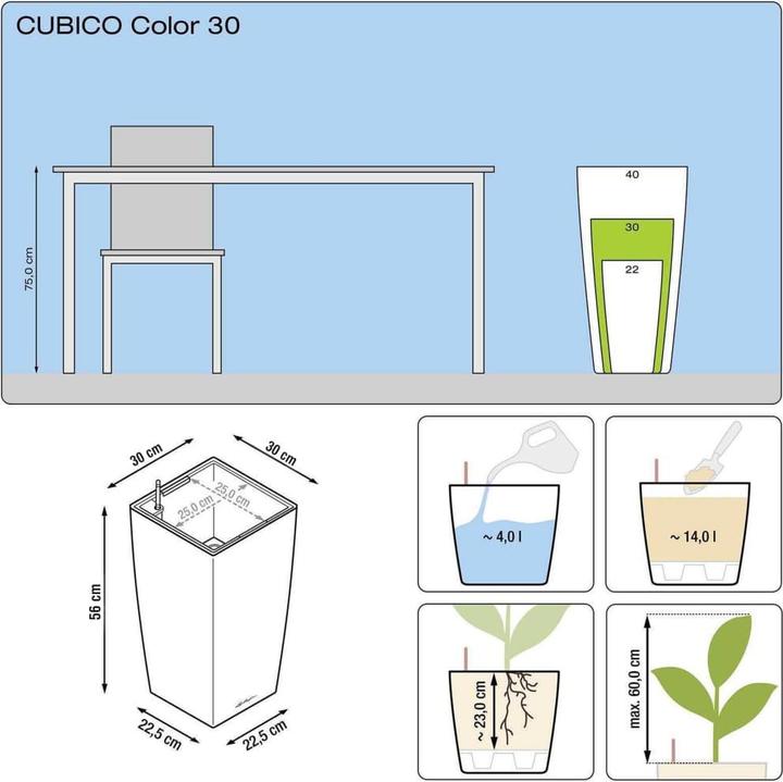 Produktbild Lechuza Cubico Color 30 (29.50 cm)