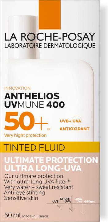 La Roche Posay Anthelios Invisible Fluid Getönt (Sonnencreme Gesicht, SPF 50+, 50 ml, 75 g)