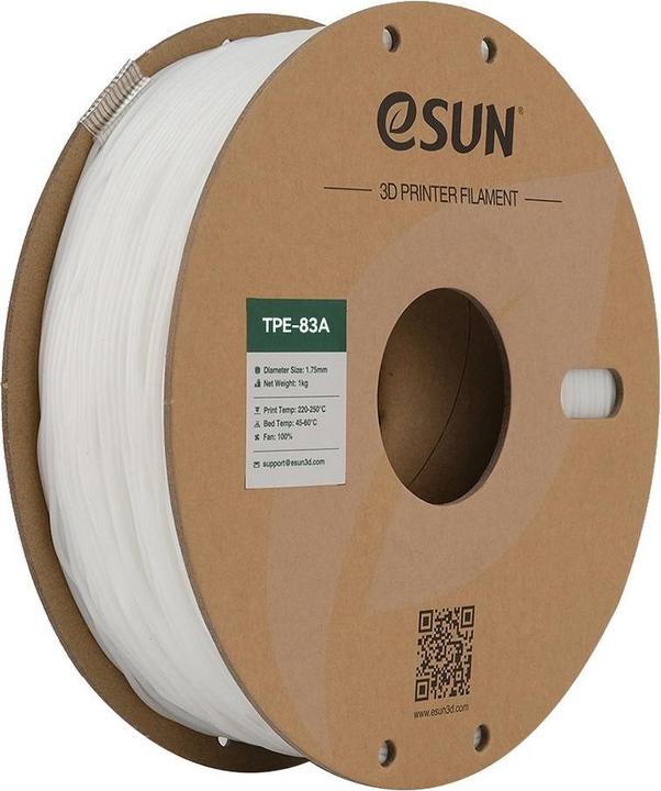 Produktbild eSUN ELASTIC 1,75mm NATURAL 1kg (TPU, 1.75 mm, 1000 g, Weiss)