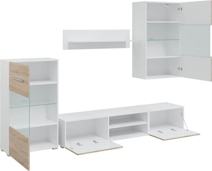 Actual product image VidaXL 5-tlg. Wohnwand mit LED-Beleuchtung Sonoma-Eiche Holzwerkstoff TV-Möbel
