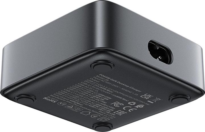 Immagine prodotto Acefast Z6 Charger Network GaN Desktop 2x USB-A / 2x USB-C PD 65W - Nero (65 W)
