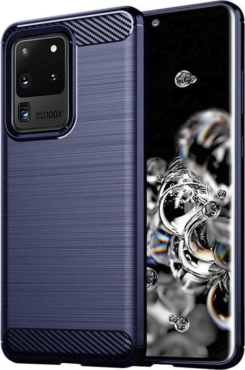 Actual product image Techsuit - Carbon Silicone - Samsung Galaxy S20 Ultra 4G / S20 Ultra 5G - Blue (Samsung Galaxy S20 Ultra 5G, Samsung Galaxy S20 Ultra)