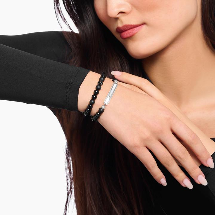 Actual product image Thomas Sabo Bead Armband Obsidian schwarz (17 cm, Silver 925)