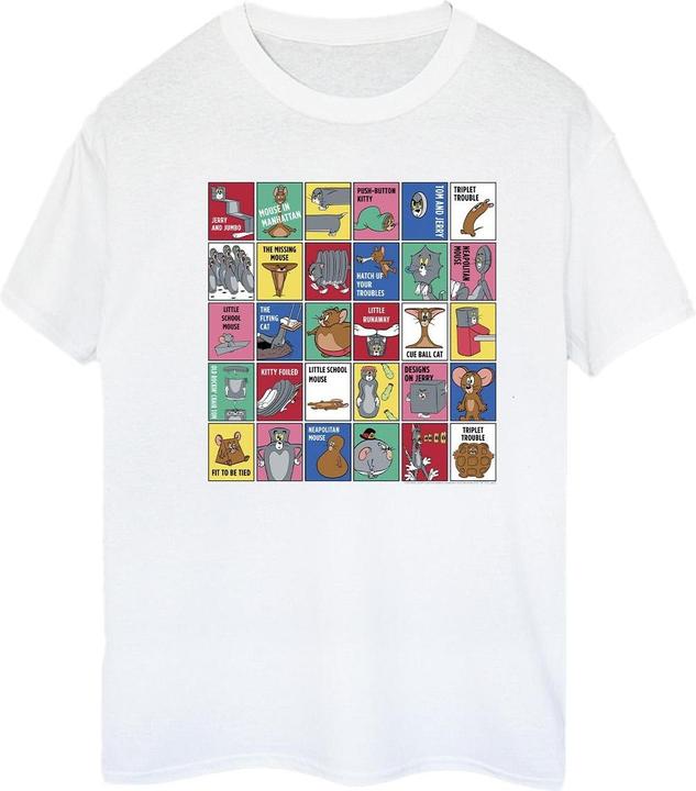 Actual product image Tom & Jerry Womens/Ladies Grid Squares Cotton Boyfriend T-Shirt (S)