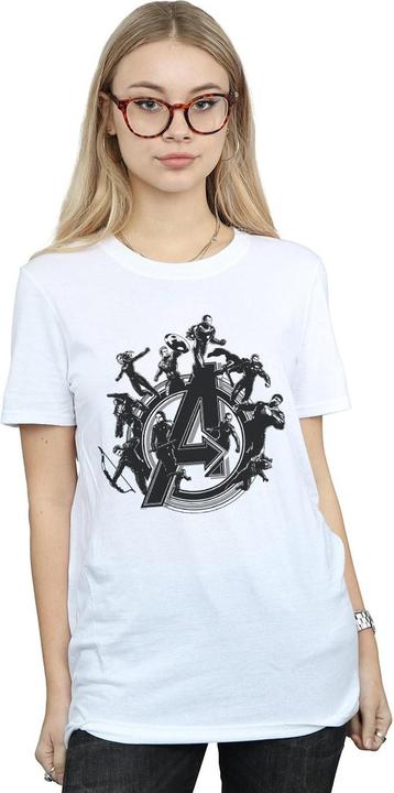 Actual product image Womens/Ladies Avengers Endgame Hero Circle Cotton Boyfriend T-Shirt (XXL)