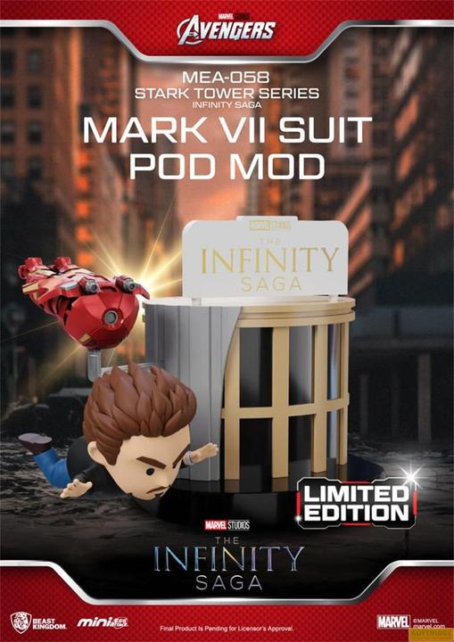 Produktbild Beast Kingdom Marvel figurine Mini Egg Attack The Infinity Saga Stark Tower series Tony Stark & Mark VII suit pod