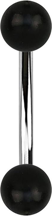 Produktbild Star Piercing Banane silber mit zwei Kugeln aus Areng Holz (Chirurgenstahl 316L, ohne Messing, Organisch)