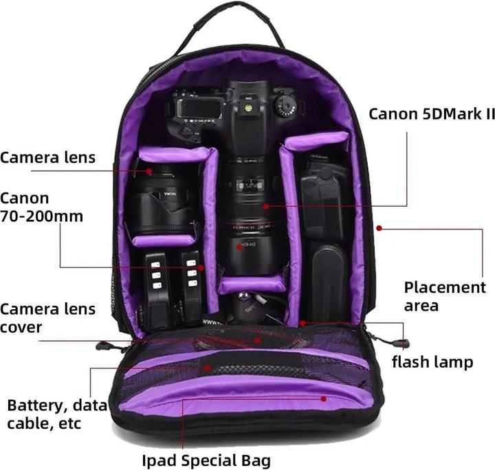 Image du produit Only-Bags.Store Sac à dos multifonctionnel pour appareil photo extérieur Sac à dos pour appareil photo numérique à (Sac à dos photo)