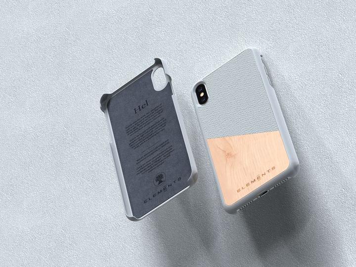 Image du produit Nordic Elements Hélium original - Étui pour Iphone Xs Max avec véritable bois d'érable (gris clair) (Apple iPhone XS Max)