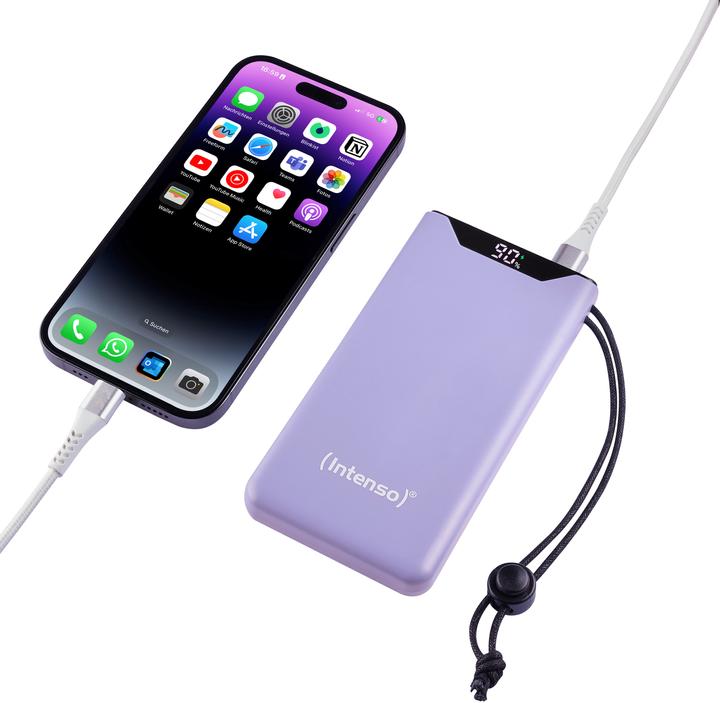 Image du produit Intenso Banque d'alimentation F10000 10000 mAh Purple (10000 mAh, 20 W, 20 Wh)
