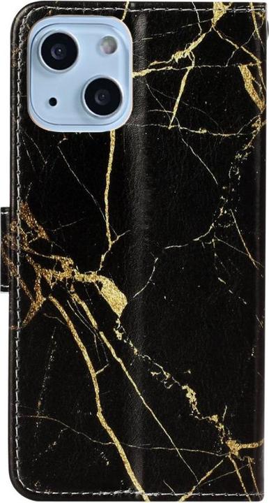 Actual product image Ueli Express iPhone 13 Mini Book Case Case with Card Holder Marble Black (Apple iPhone 13 mini)
