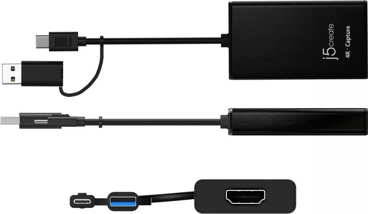 Immagine prodotto j5Create JVA11-N 4K-HDMI™-Aufnahmeadapter, Schwarz, USB 3.2 Gen 1 (3.1 Gen 1), 3840 x 2160 Pixel, Al (Android, Windows)