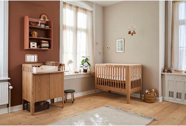 Actual product image Flexa Nova changing unit with cot incl. mattress Oak (Baby cot)
