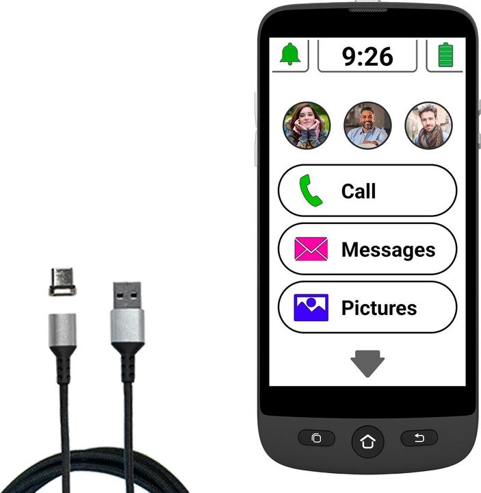 Immagine prodotto Swissvoice S510M Custodia Senior Smartphone - 4G +- SOS knop - Android 12 - Whasapp - Met nomad case en koord