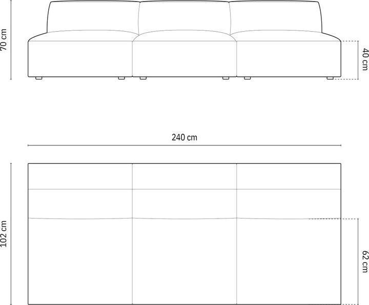 Actual product image Micadoni Boucle Sofa, "Jodie", 3 Seats, 240x102x70Made in Europe (2 person sofa, 3-seater, 4-seater)