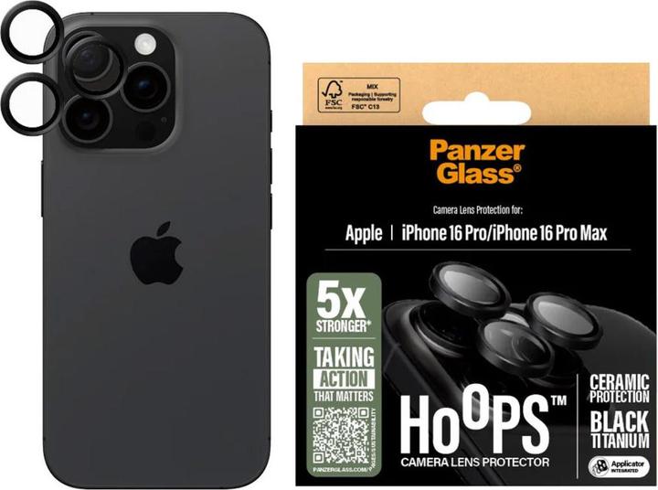 Produktbild PanzerGlass Hoops Camera Lens Protector (1 Stück, Apple iPhone 16 Pro Max, Apple iPhone 16 Pro)
