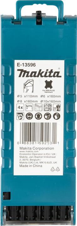 Actual product image Makita E-13596 SDS-PLUS masonry drill bit set 4 pieces (10 mm, 5 mm, 8 mm, 6 mm)
