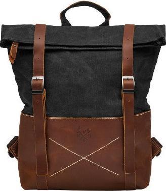 Produktbild Only-Bags.Store Canvas Rucksack, strapazierfähiger Lederrucksack, moderne 17in Laptop-Tasche, ästhetische grosse (16 l)