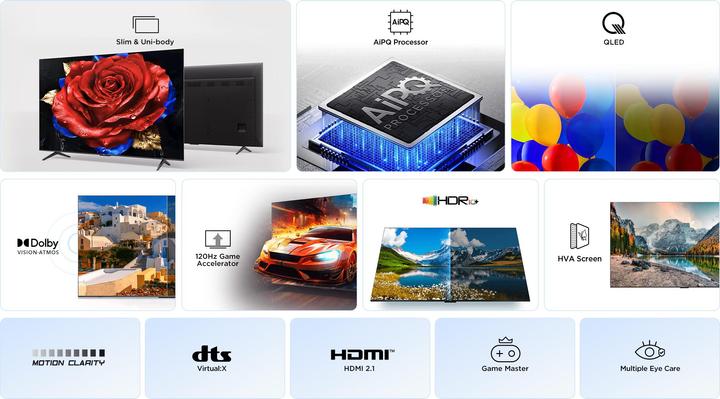 Produktbild TCL P79K 65P79K Fernseher 165 1 cm (65 ) 4K Ultra HD Smart-TV WLAN Metallisch 430 cd/m2 (65", QLED, 4K)