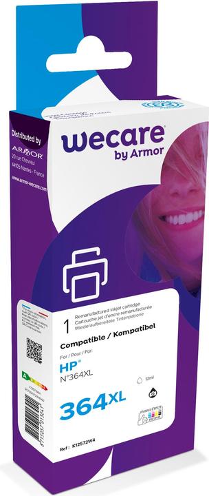 Wecare Tinte 364XL rebuilt photo bk CB322EE zu HP PhotoSmart D5460 12ml (BK)