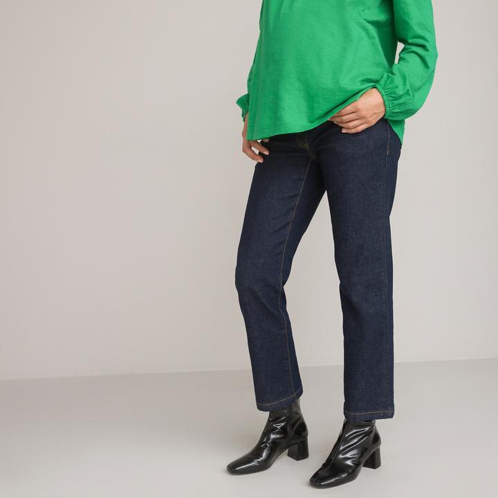 Actual product image La Redoute Collections Straight maternity jeans with high stretch insert at waistband (26)