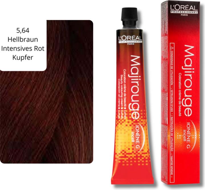 Actual product image L'Oréal Professionnel Majirouge (5.64 Light brown Intense red Copper)