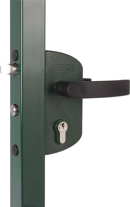 Actual product image Locinox LAKZ4040 P1L gate lock, for 40 mm square tube, aluminium RAL7040