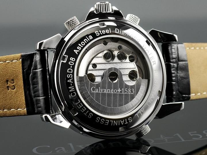 Produktbild Calvaneo 1583 Astonia Diamond Steel Black Automatik (Uhr mit Schmuckstein, 44 mm)