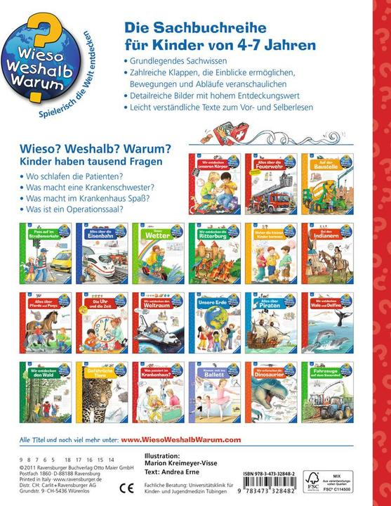Produktbild Ravensburger Was passiert im Krankenhaus? (Deutsch, Andrea Erne, Marion Kreimeyer-Visse, 2015)