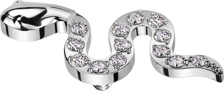 Produktbild Star Piercing Dermal Anchor Schlange silber Kristalle silber (ohne Messing, Titan G23)
