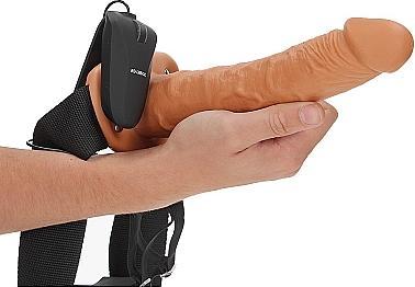 Image du produit RealRock Vibrating Hollow Strap-on No Balls - 10" / 24,5 cm
