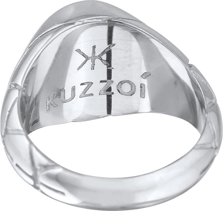 Produktbild Kuzzoi Ring Basic Herren Siegelring Oval Emaille 925er Silber (62, 925 Silber)