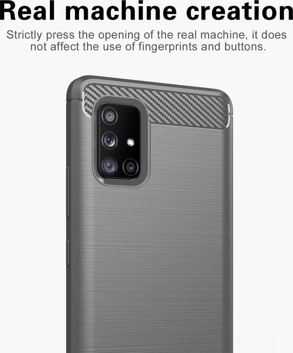Produktbild Cadorabo TPU Ultra Slim carbon edelstahl Kombi Cover (Samsung Galaxy A71 5G)