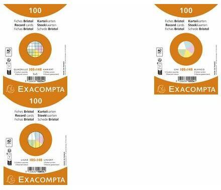 Immagine prodotto Exacompta Formato del cartoncino: DIN A6 Struttura della riga: rigata (105 x 148 mm, 205 g/m², 100 x)