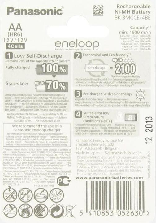 Image du produit Panasonic Eneloop (4 pcs, AA, 2000 mAh)
