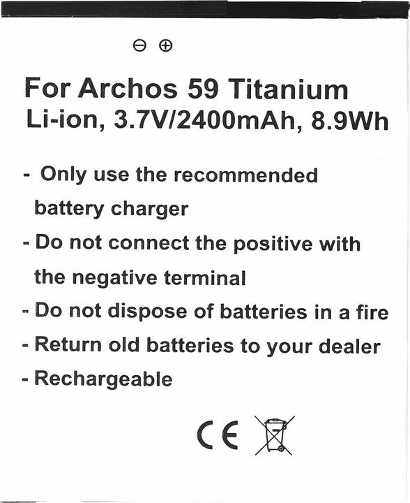 Actual product image AccuCell Battery Archos 59 Titanium, AC59TI