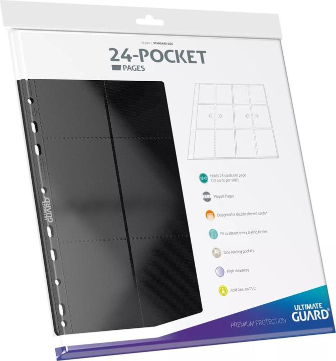 Image du produit Ultimate Guard Pochettes pour classeurs 24-Pocket QuadRow Pages Noir 10 pcs.