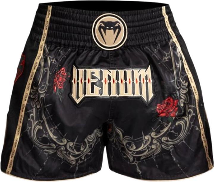 Venum Santa Muerte 5.0 Muay Thai Shorts Deep Black Gold