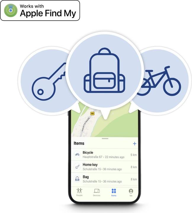 Produktbild Hama 185815 Schlüsselfinder Bluetooth f. Apple Weiss 4 St. Set (iOS)