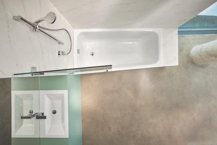 Image du produit Bette Baignoire d'angle BetteSpace M, 170x90cm, 1141, 1 dossier incliné, blanc, montage à droite (192 l, 170 cm, 90 cm)
