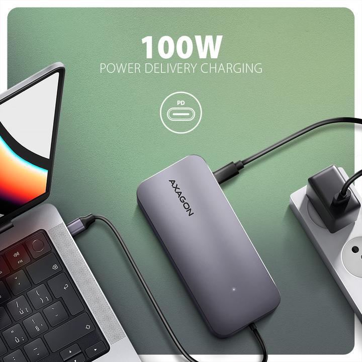Actual product image Axagon HUB HMC-6GM2 USB 6 in1 10 Gbit (USB-C, 1 Ports)