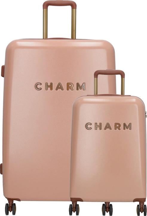 Charm London Schönes Reisegepäck Set - 2 -Stück - TSA Slot - Pink (95 l, L (90 - 115l))